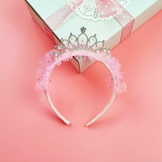 Girls Adorable Princess Tulle Birthday Crown/ Tiara Headband