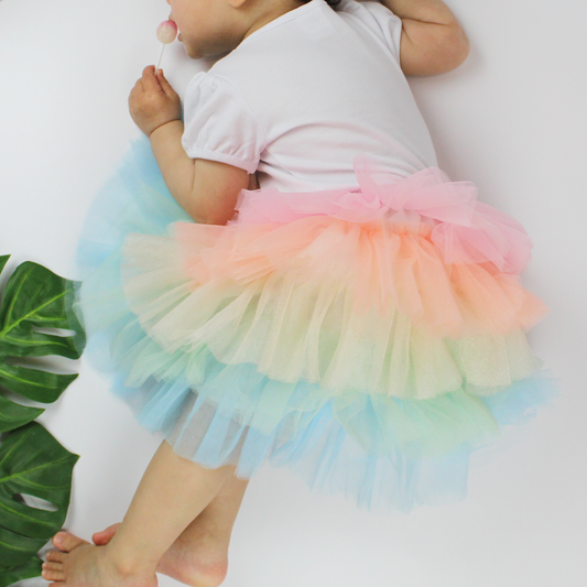 Girls Rainbow multi-layered Pleated Tutu Skirts