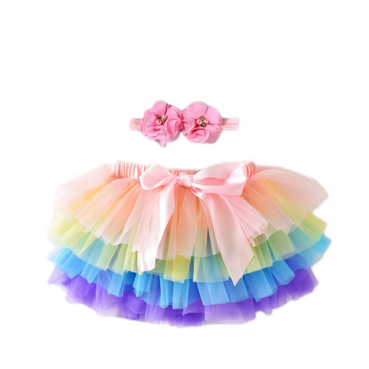 Colourful Tutu Skirt with Bloomer and Headband Set.