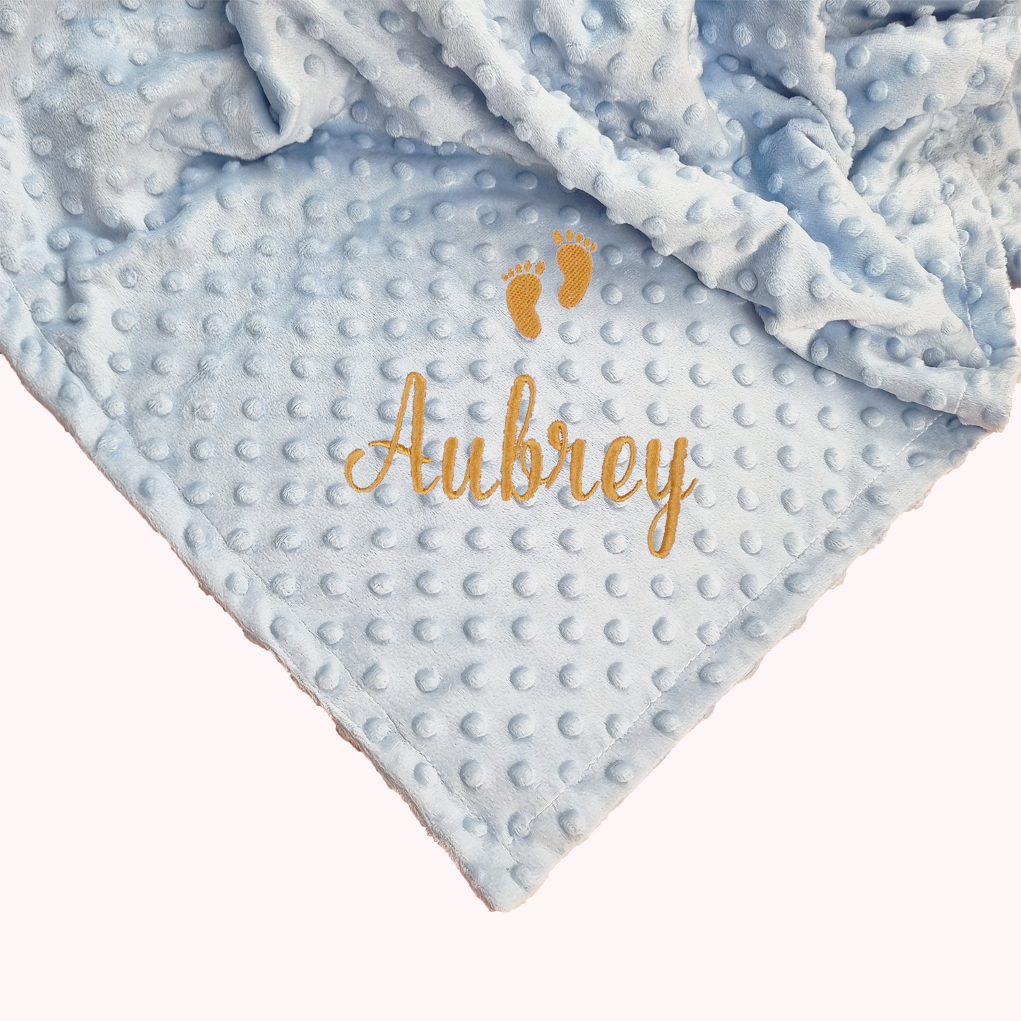 Super Soft Light Blue Baby Minky Blanket .