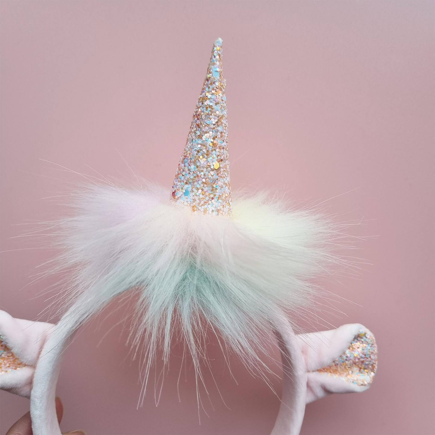 Pastel-coloured Rainbow Unicorn Birthday Headband.