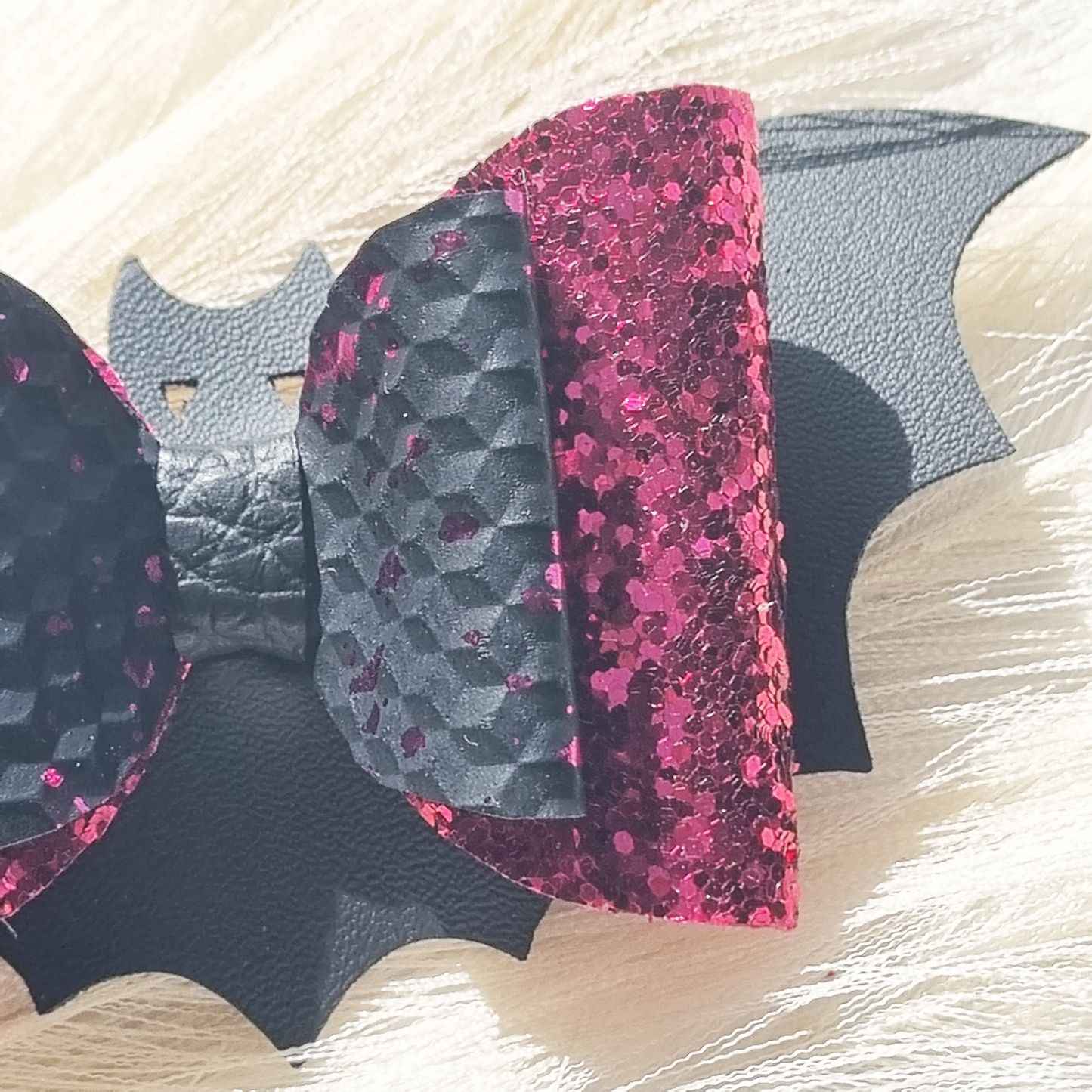 Vampy Sparkle Bat Hair Clip. (4.5"/11.5cm)