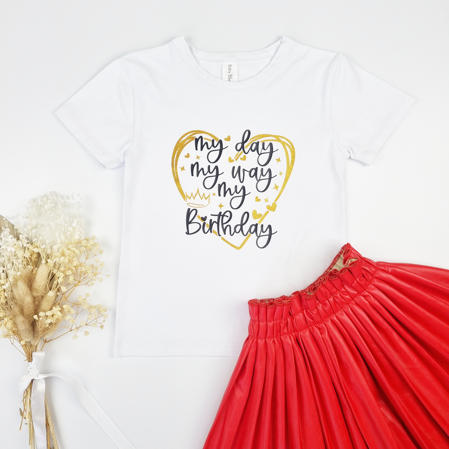 Girls "MY DAY MY WAY MY BIRTHDAY" Birthday T-shirt.