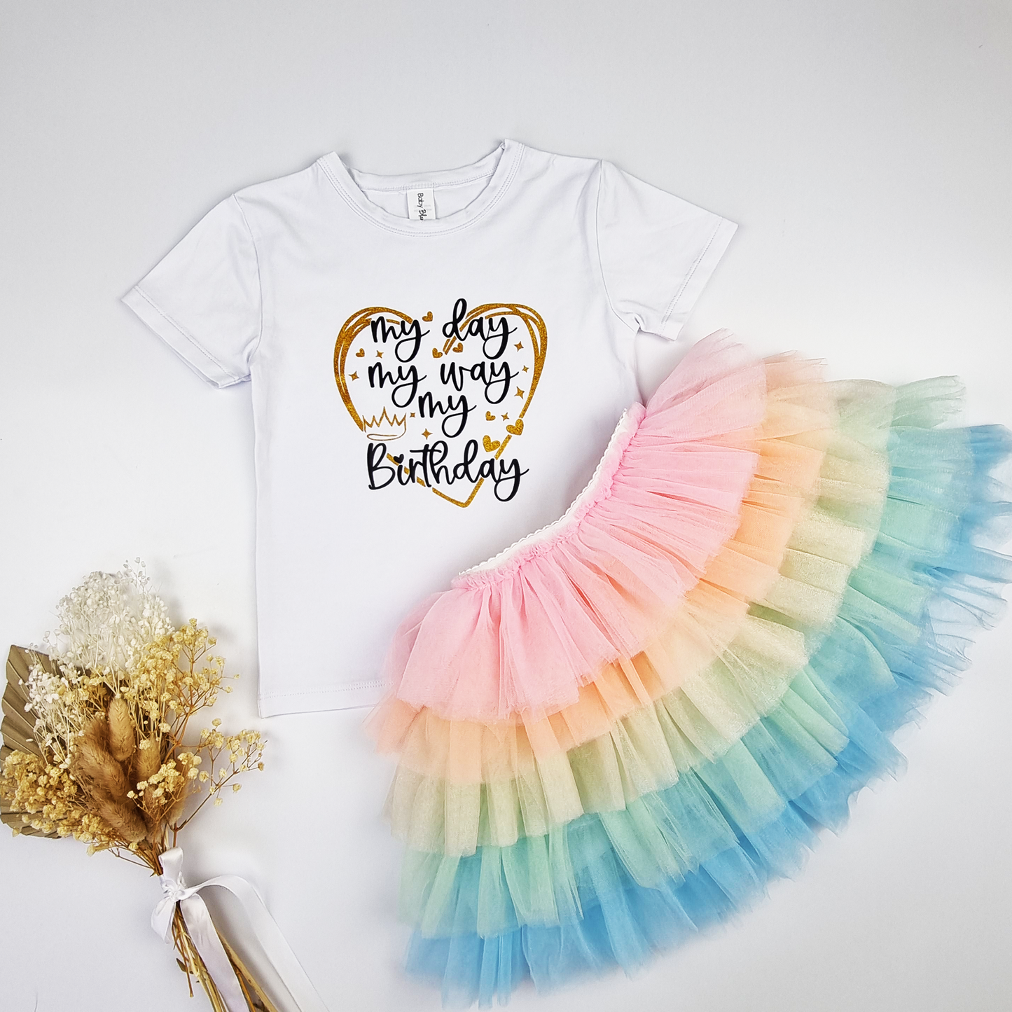 Girls "MY DAY MY WAY MY BIRTHDAY" Birthday T-shirt.