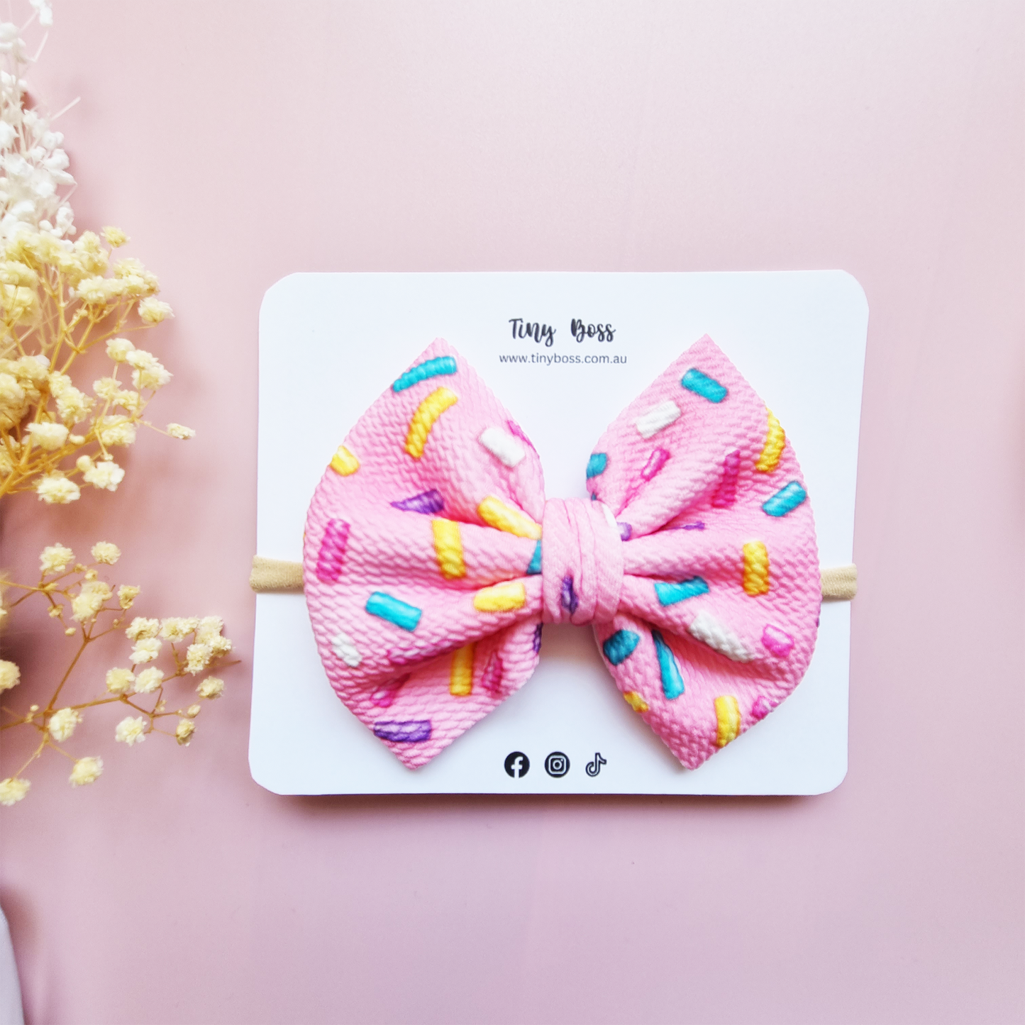 Baby Pigtail Bow Nylon Headbands/ Hair Clips