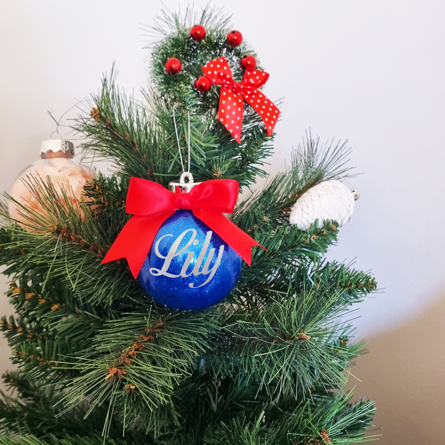 Personalised Glitter Shatterproof Christmas Bauble