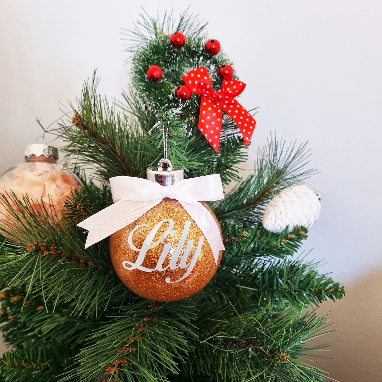 Personalised Glitter Shatterproof Christmas Bauble