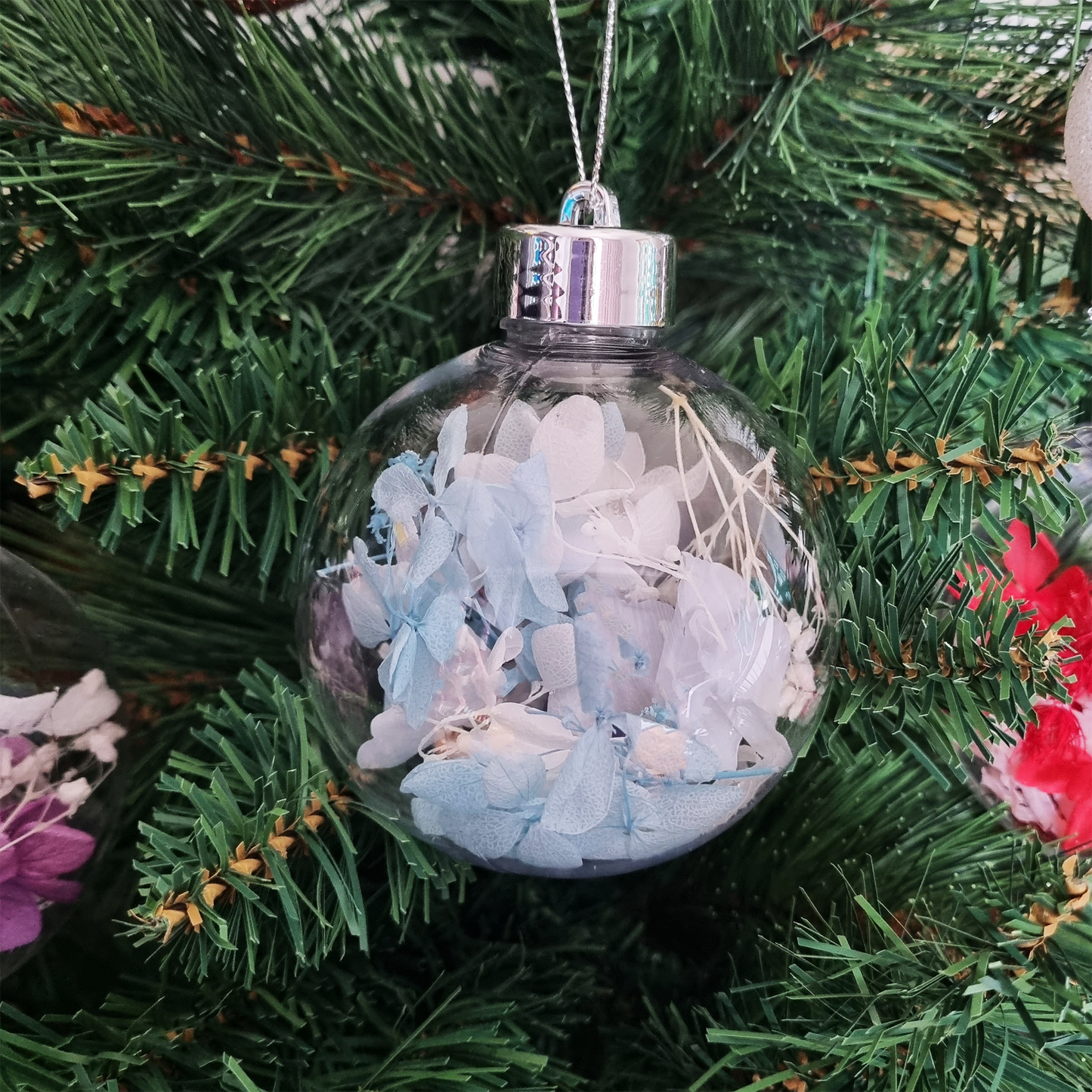 Preserved Dried Flower Shatterproof Christmas Baubles