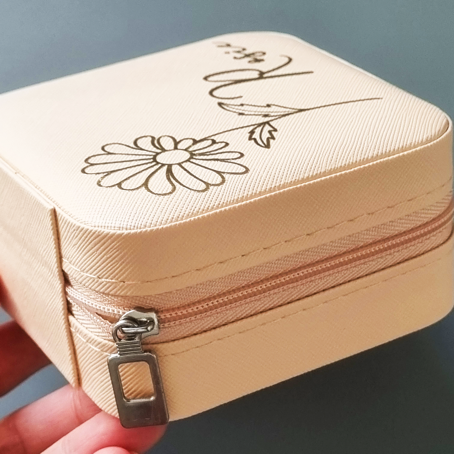 Custom Birth Month Flower Mini Jewelry Box.