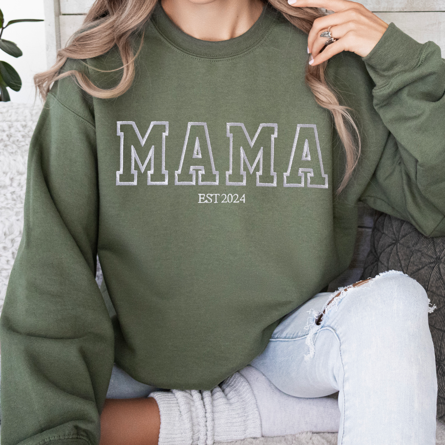 Varsity Mama Est Crewneck.