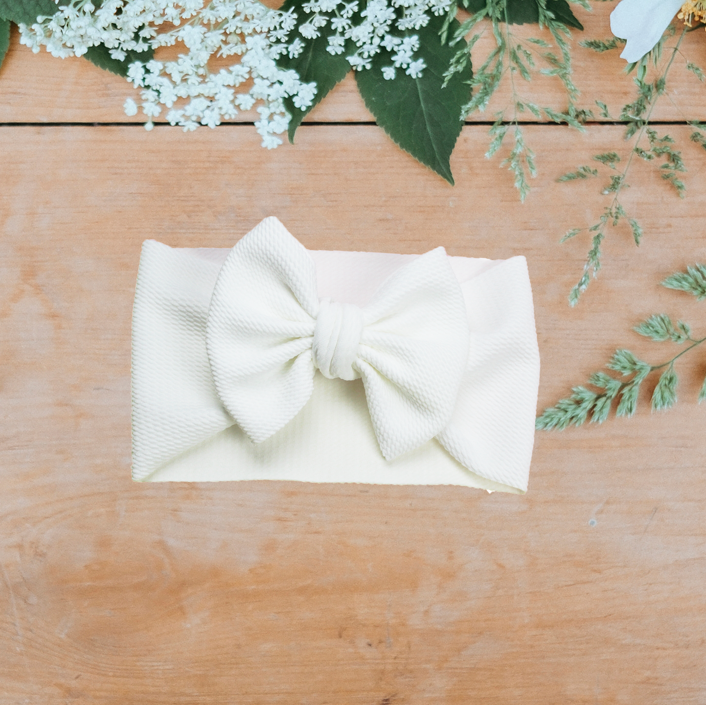 Baby White Big Bow Headwrap, Baby Girl Headband