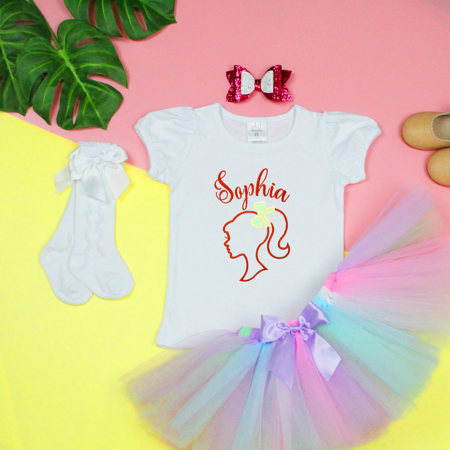 Personalised Little Girl Silhouette T-shirt.