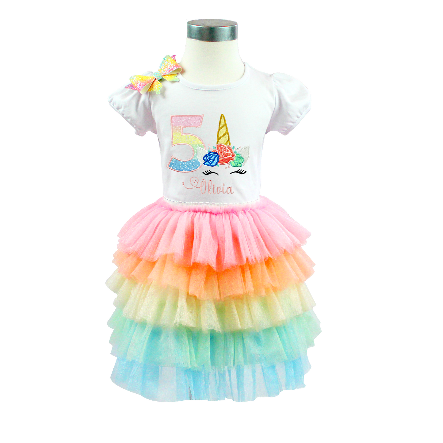 Girls Rainbow multi-layered Pleated Tutu Skirts