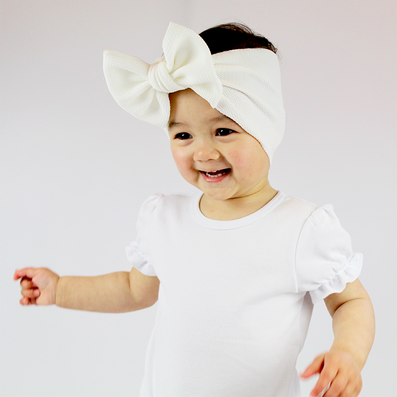 Baby White Big Bow Headwrap, Baby Girl Headband