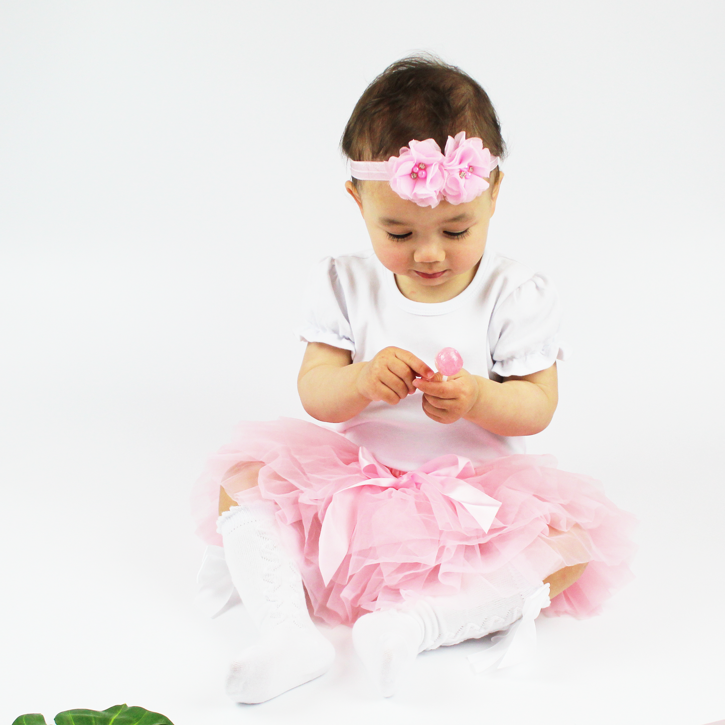 Pink Tutu Skirt with Bloomer and Headband Set.