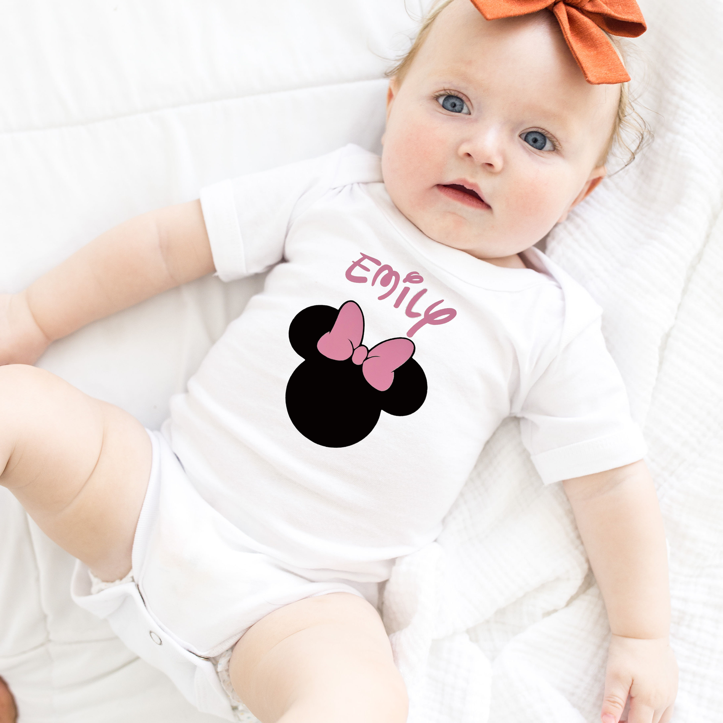 Personalised Minnie design Bodysuit.