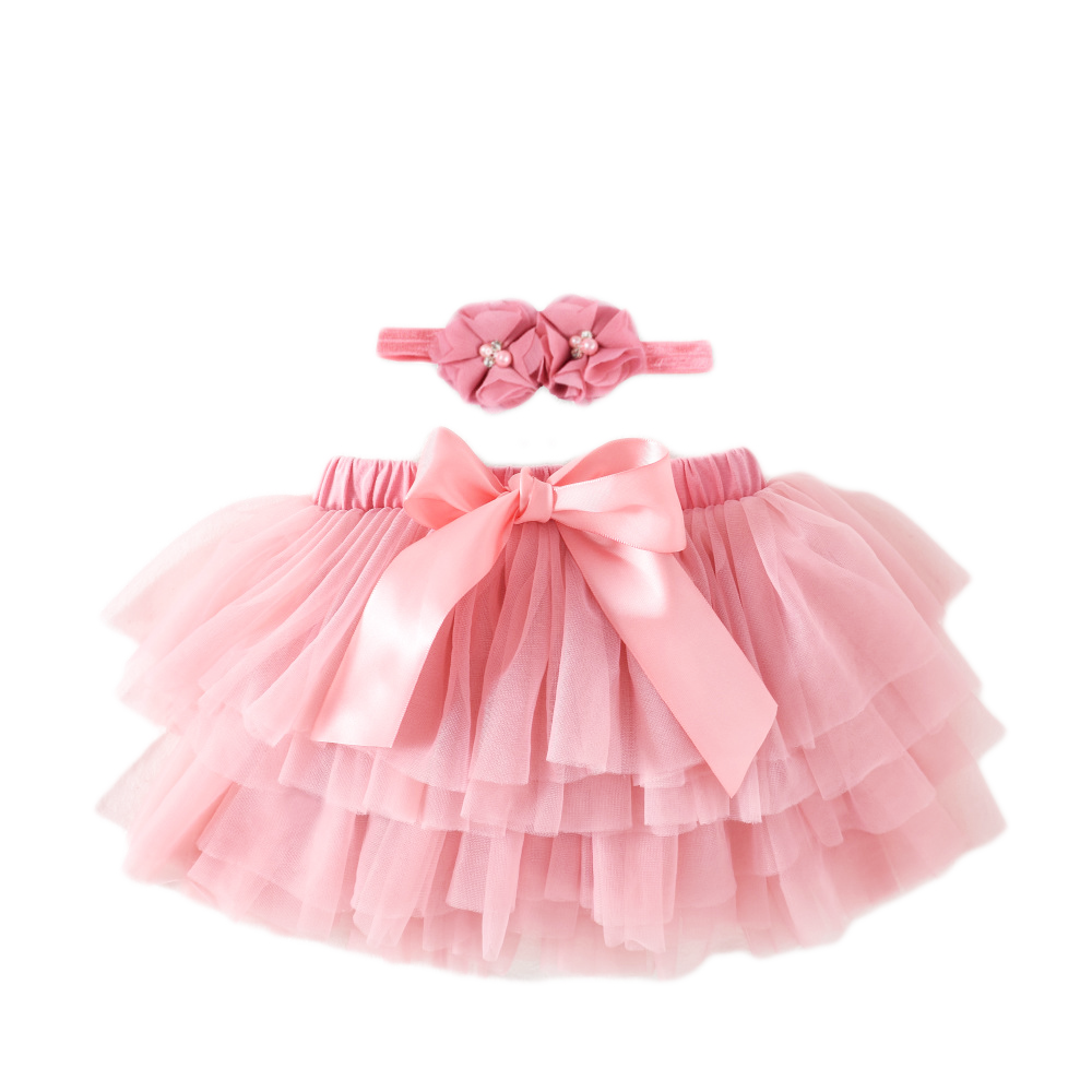 Pink Tutu Skirt with Bloomer and Headband Set.