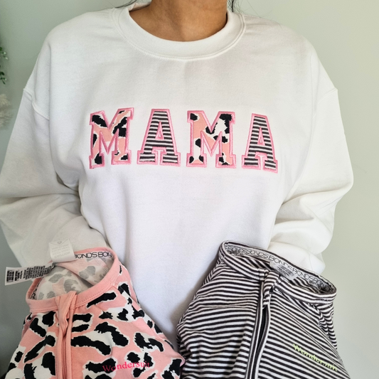 MAMA Keepsake Sweatshirt with Baby Clothes