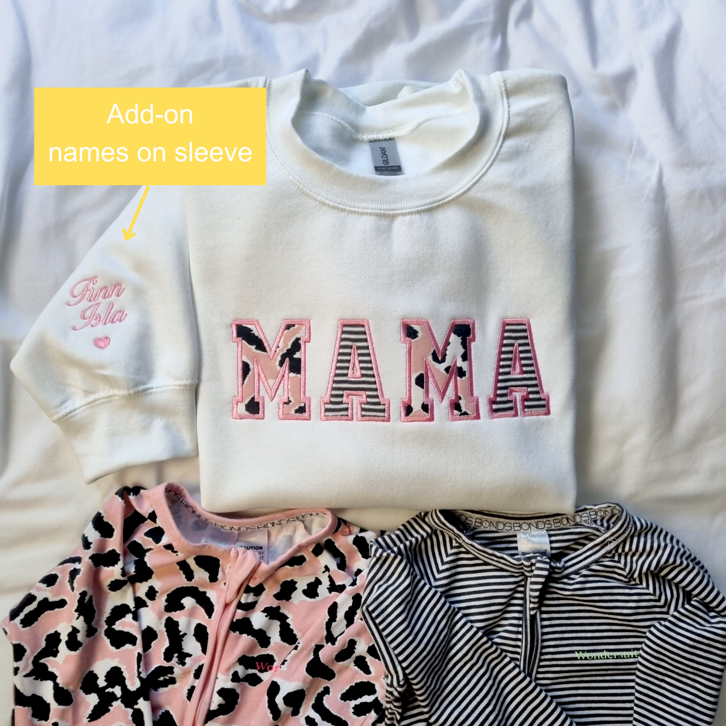 MAMA Keepsake Sweatshirt with Baby Clothes