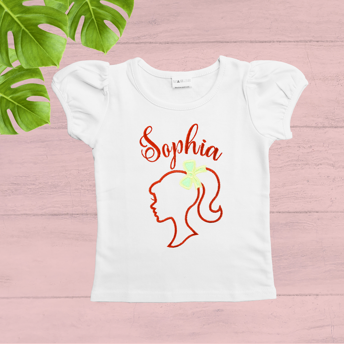 Personalised Little Girl Silhouette T-shirt.