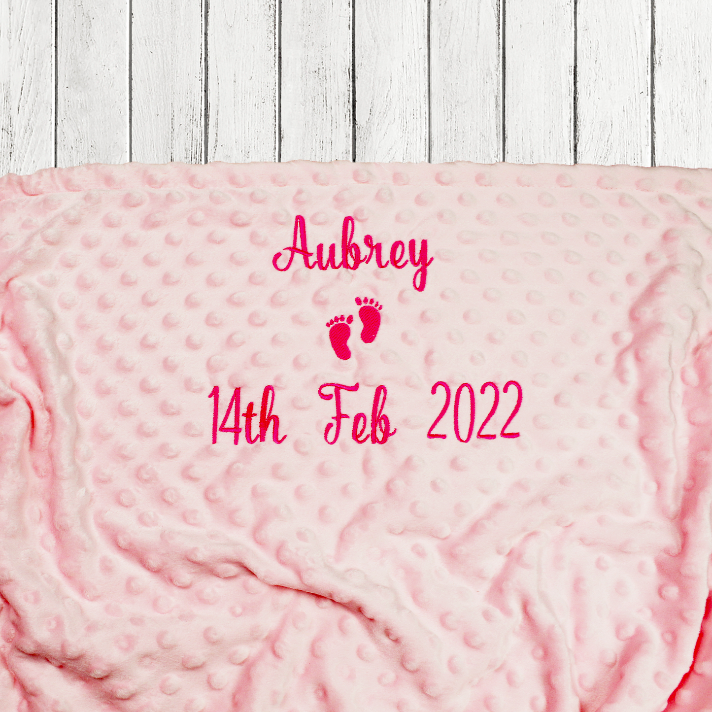 Super Soft Pink Baby Minky Blanket .