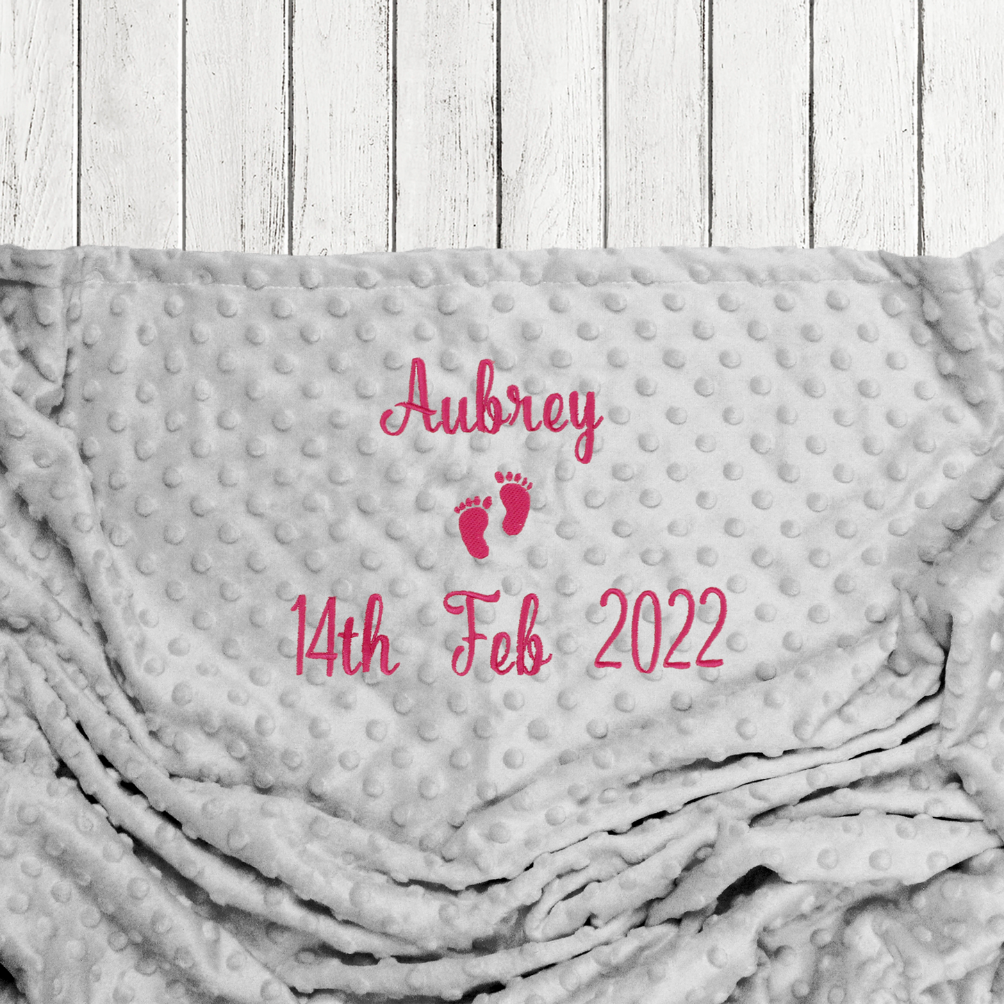 Super Soft Grey Baby Minky Blanket.