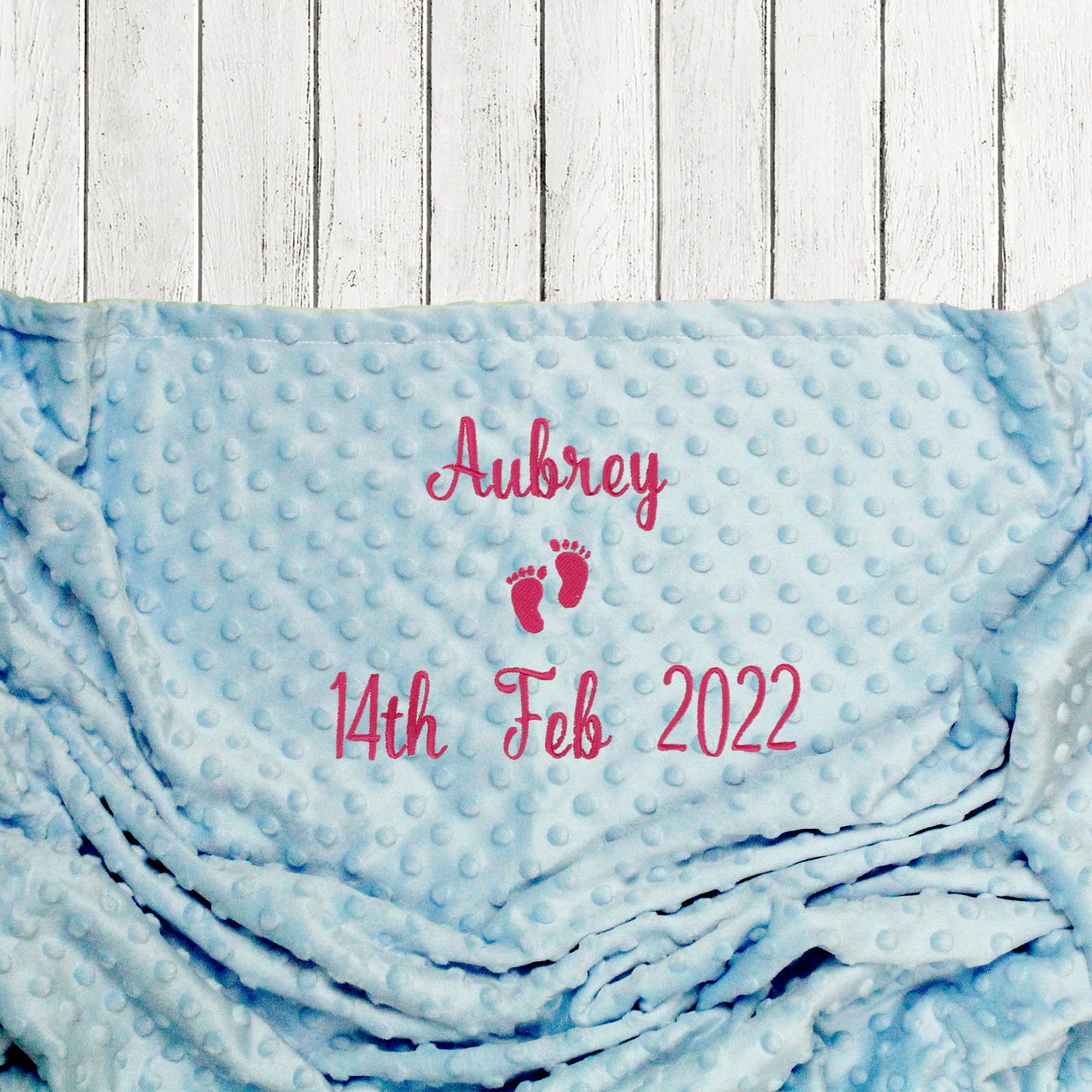 Super Soft Light Blue Baby Minky Blanket .