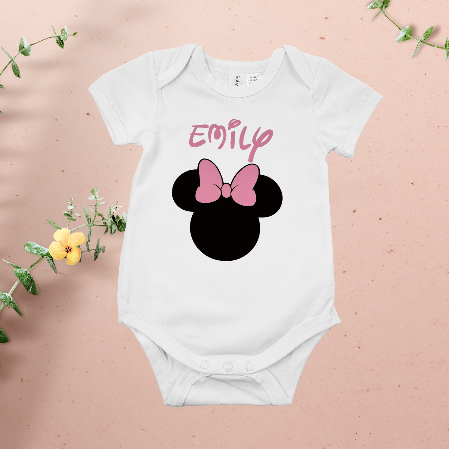 Personalised Minnie design Bodysuit.