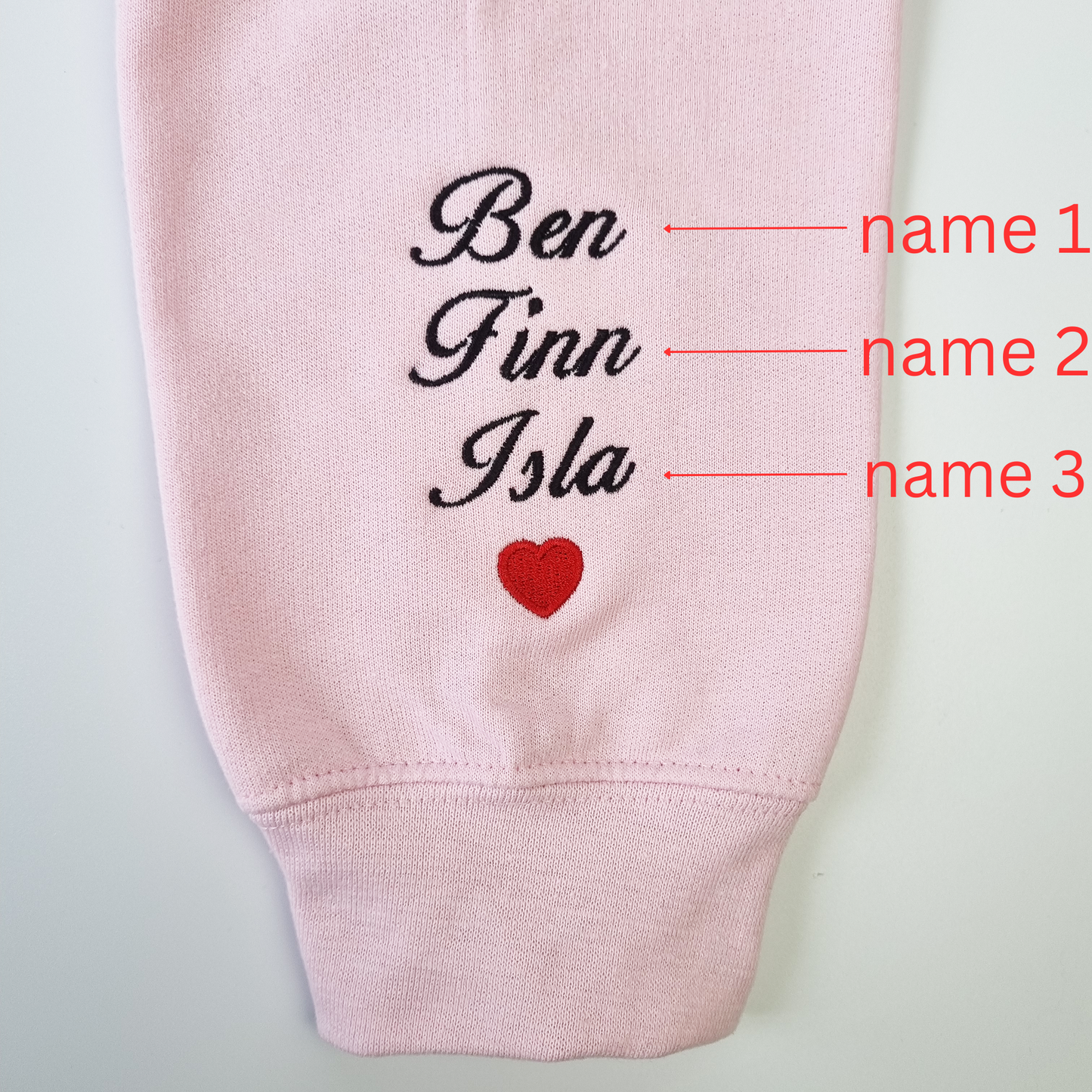 Add-on Name(s) on Sleeve( for 1 sleeve)